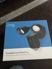 Ring Floodlight Cam Wired Plus Surveillance Camera - Brushed Black