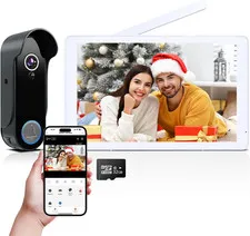 Smart 1080P Wifi Video Doorbell Camera with Monitor, Wireless Video Intercom Sys