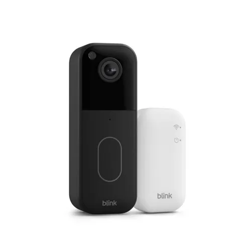 Blink Video Doorbel with Sync Module Core, Battery, Head-to-Toe HD View - Black