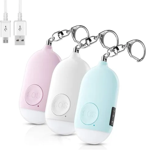 Safesound Personal Protection Safety Device – 3Pcs SOS Keychain Alarm for Women,