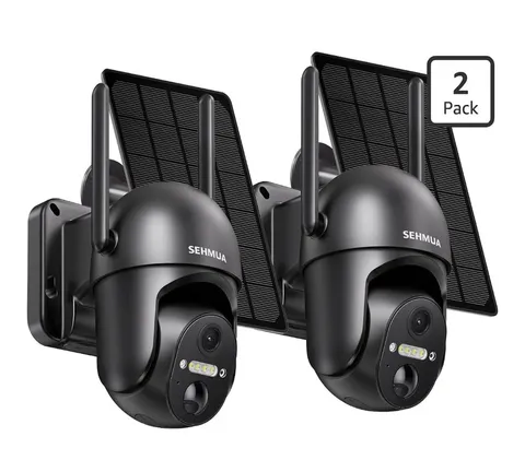 Wireless 2-Pack Outdoor Security Cameras with 360° Pan/Tilt & PIR Alerts