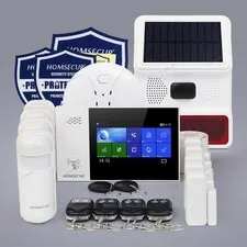 HOMSECUR Smart Wireless Home Alarm System Kit 5 Door Sensors 4 PIR 1 Solar Siren