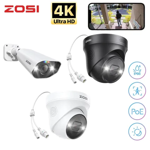 ZOSI 8MP PoE Security CCTV IP Camera Waterproof AI Detection 2-Way Talk Add-on