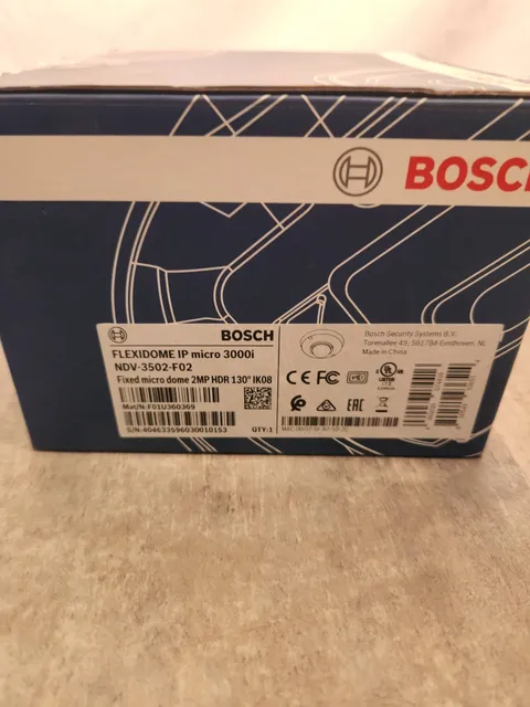 Bosch NDV-3502-F02 FLEXIDOME IP micro 3000i Fixed micro dome 2MP HDR 130DEG IK08