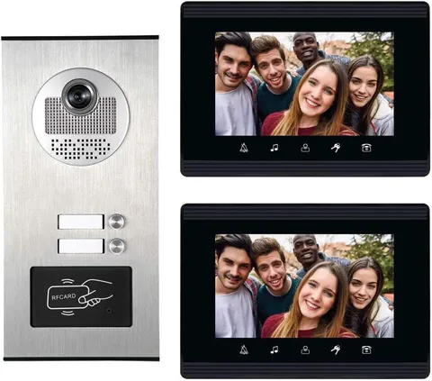 Upgrade Versions 2 Units Apartment Intercom System 7 Inch Touch Monitor Video Do