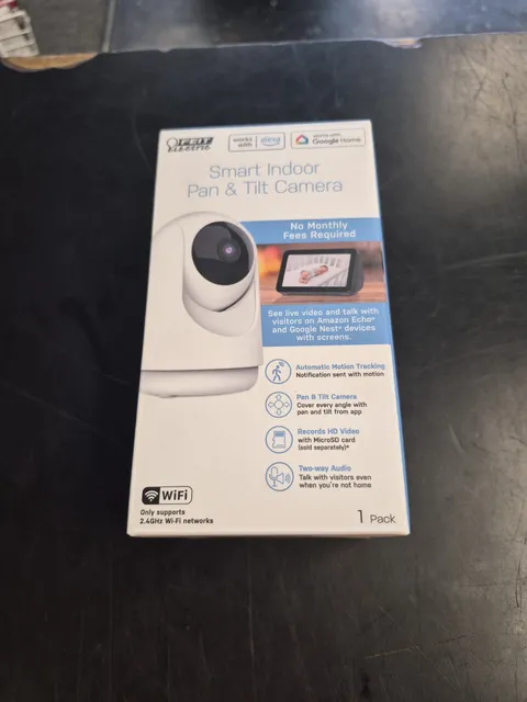 Feit Smart Home Plug-in Indoor Smart-Enabled Security Camera with Pan & Tilt