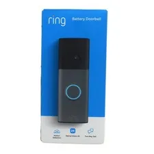 Ring Battery Doorbell Newest Model Retinal 2K Wide-Angle Video 6x Zoom Grey NEW!