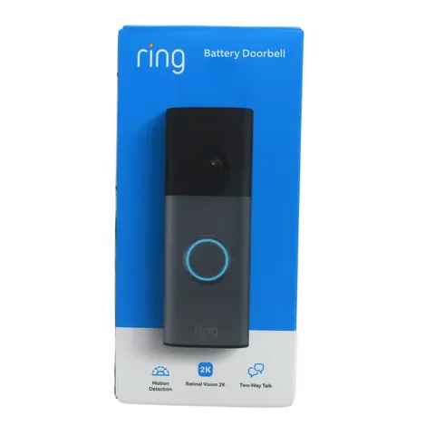 Ring Battery Doorbell Newest Model Retinal 2K Wide-Angle Video 6x Zoom Grey NEW!