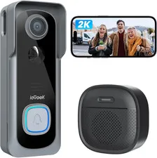 Doorbell Camera Wireless No Subscription, 2K 3MP Full HD View, Wireless Video Do