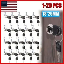 25mm Cam Lock Door Barrel Drawer Cabinet Mail Box Locker Cupboard 2 Keys 1-20PCS