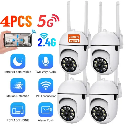 4-Pack Wireless 5G WiFi Security Camera System Smart Outdoor Night Vision 1080P