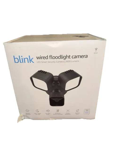Blink - Outdoor Wired 1080p Security Camera with Floodlight - Black