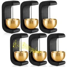 Zonon 6 Pcs Magnetic Wooden Wind Chime Doorbell Decoration Black Beech 
