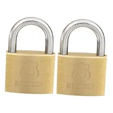 - 40mm Solid Brass Keyed Padlock with 7/8” Shackle Clearance, 2-Pack - 40 mm