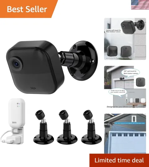 Versatile 3 Pack Blink Camera Mounts with Short USB Cables - Effortless Setup