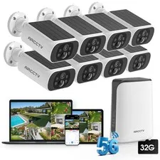 4MP Solar Wireless Security Camera System Outdoor AI Human Detection 2 Way Audio
