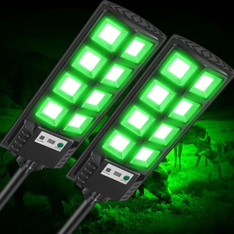 GLOPHOK Solar Hog Lights for Night Hunting 12000LM Green Black