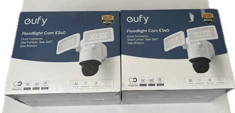 Eufy Security Floodlight 3K Camera E340 Wired - 2 Pack - New Sealed