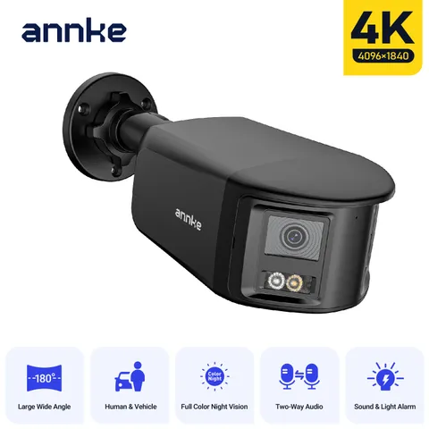 ANNKE 4K Dual Lens Color Night PoE Security IP Camera Outdoor 8MP Two-Way Audio