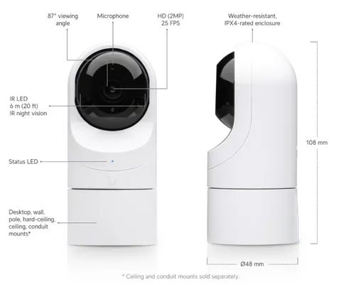 Ubiquiti UniFi Video G3 Flex Indoor/Outdoor PoE Camera UVC-G3-FLEX