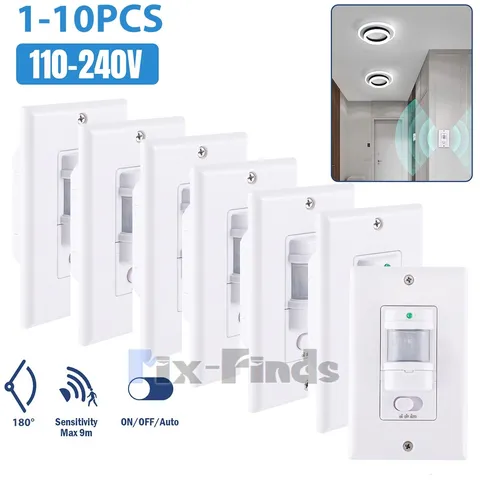1~10Pack Automatic PIR Occupancy Motion Sensor Light Switch Auto On/Off Infrared