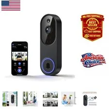 AI Video Doorbell Camera - 1080P Wireless with Night Vision & Live Interaction