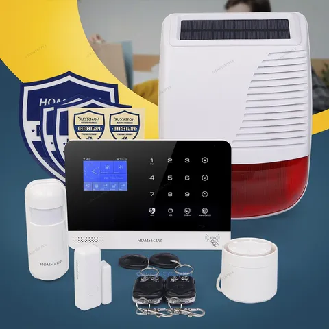 Homsecur WIFI Alarm System With Sensor+Siren +Red Flash Siren+Remote Controller