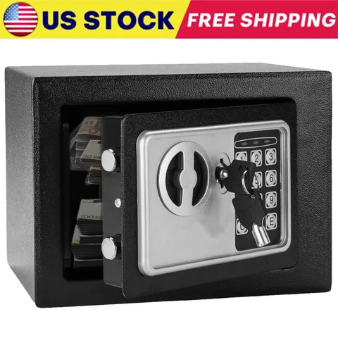 Safe Digital Electronic Key Pad Lock Cash Box Home Security Heavy Duty Steel