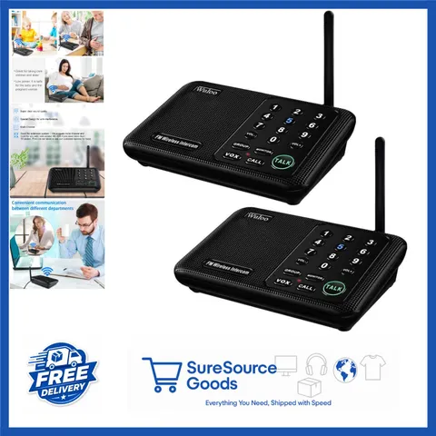 2 Pack Wireless Intercoms for Home 1 Mile Range 10 Channel Communication System