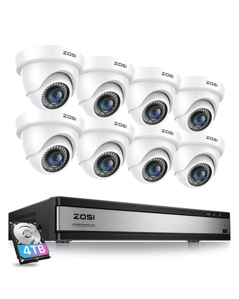 ZOSI H.265 16Channel Surveillance CCTV DVR 1080p Security Camera System 4TB