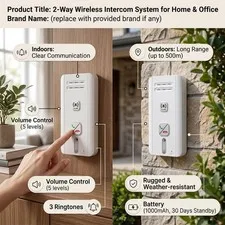 2 Way Wireless Intercom System 500m Long Distance Home Wireless Intercomunic CHU