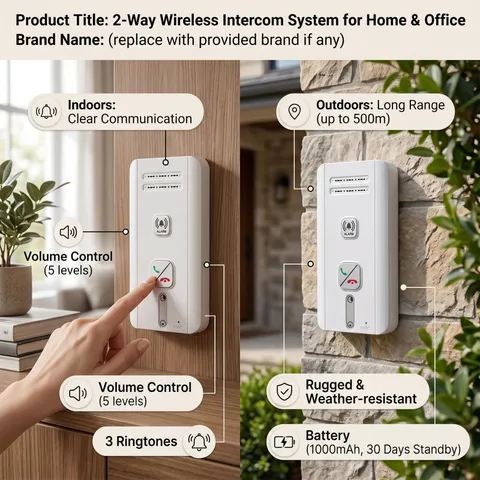 2 Way Wireless Intercom System 500m Long Distance Home Wireless Intercomunic CHU