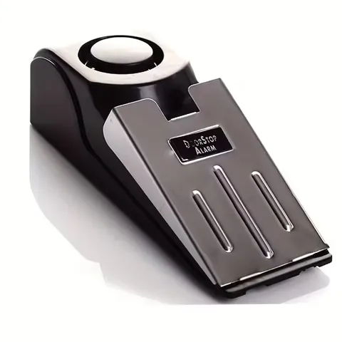 1pc, Door Stop Alarm With 120DB Siren, Door Stop For Home & Travel, Black