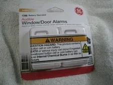 GE Window/Door Audible Alarm 120 dB Indoor Battery Operated White 2 Pack 45115