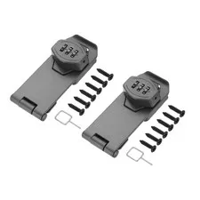 Keyless Cabinet Combination Lock 4" 2Pcs 3-Digit Password Hasp Lock Gray