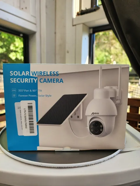 ANRAN Solar PTZ Wi‑Fi Wireless Security Camera 3MP Two‑Way Audio microSD White
