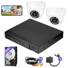 H.265+ Security Camera System Wired 1080p Outdoor 8CH 5MP Lite DVR for Home