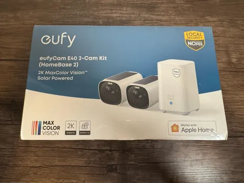 Eufy Security eufyCam E40 2-Cam Kit 2K Solar Security Camera & HomeBase 2 NEW