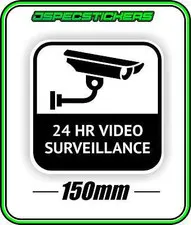 CCTV SECURITY STICKER WINDOW WARNING ALARM HOME BUSINESS VIDEO SURVEILLANCE B&W1