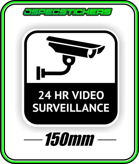 CCTV SECURITY STICKER WINDOW WARNING ALARM HOME BUSINESS VIDEO SURVEILLANCE B&W1