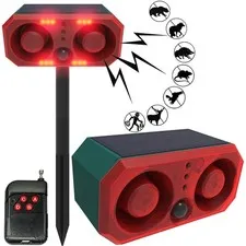 Solar-Outdoor Motion Sensor Alarm - 130db Motion Detector Alarm Light,with Re...