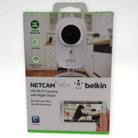 Belkin NetCam HD+ Wi-Fi Camera Night Vision 720p Home Security F7D7606 New