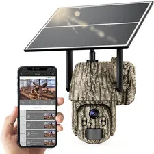 4G LTE Cellular Solar Security Camera 2.5K Wireless Outdoor 360 View No WiFi