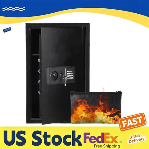 Heavy Duty Steel Security Safe Digital Keypad Fireproof Bag Wall Mountable Safe