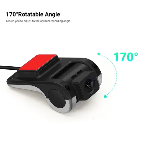 Rotatable Car USB DVR Camera HD 720P ADAS Video Recorder Dash CAM 170° Wide View