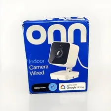 Onn Indoor Wired 1080p HD Security Camera – Works w/ Google Home – New