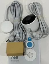 Google Nest Cam Outdoor 1st Gen A0033 White Security Camera with Power Cord