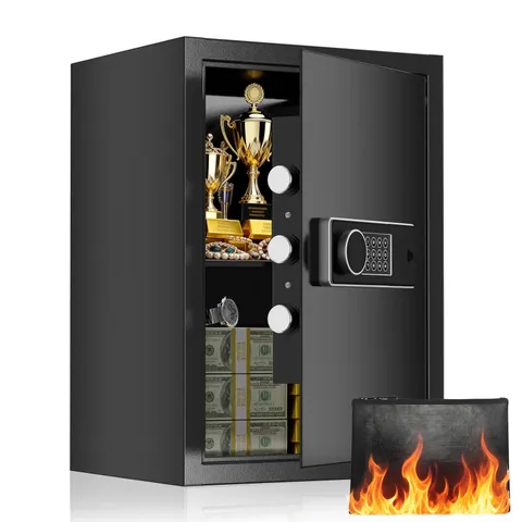 3.4 Cu Ft Large Safe Box for Home, 19.7 in Tall Digital Security Safe with Fi...