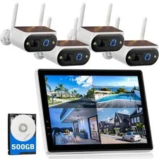 Home Outdoor Security Camera System Wireless Wifi 10CH NVR CCTV 4MP Solar IP Cam