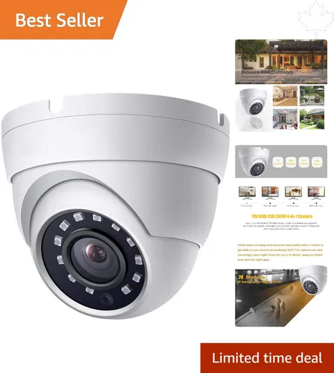 1080P Dome Security Camera with 100° Coverage & IR Night Vision Functionality